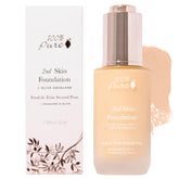 100% PURE 2nd Skin Serum Foundation bottle with pump for smooth, even application.
