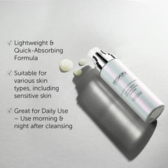 111SKIN application routine on clean skin emphasizing quick absorption