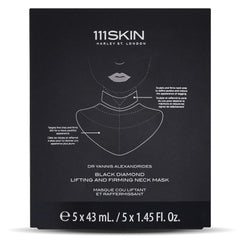 111SKIN Black Diamond Neck Mask applied to the neck for hydration and smoother skin.