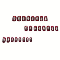 24Pcs Christmas Press on Nails winter art kit for DIY holiday nail art
