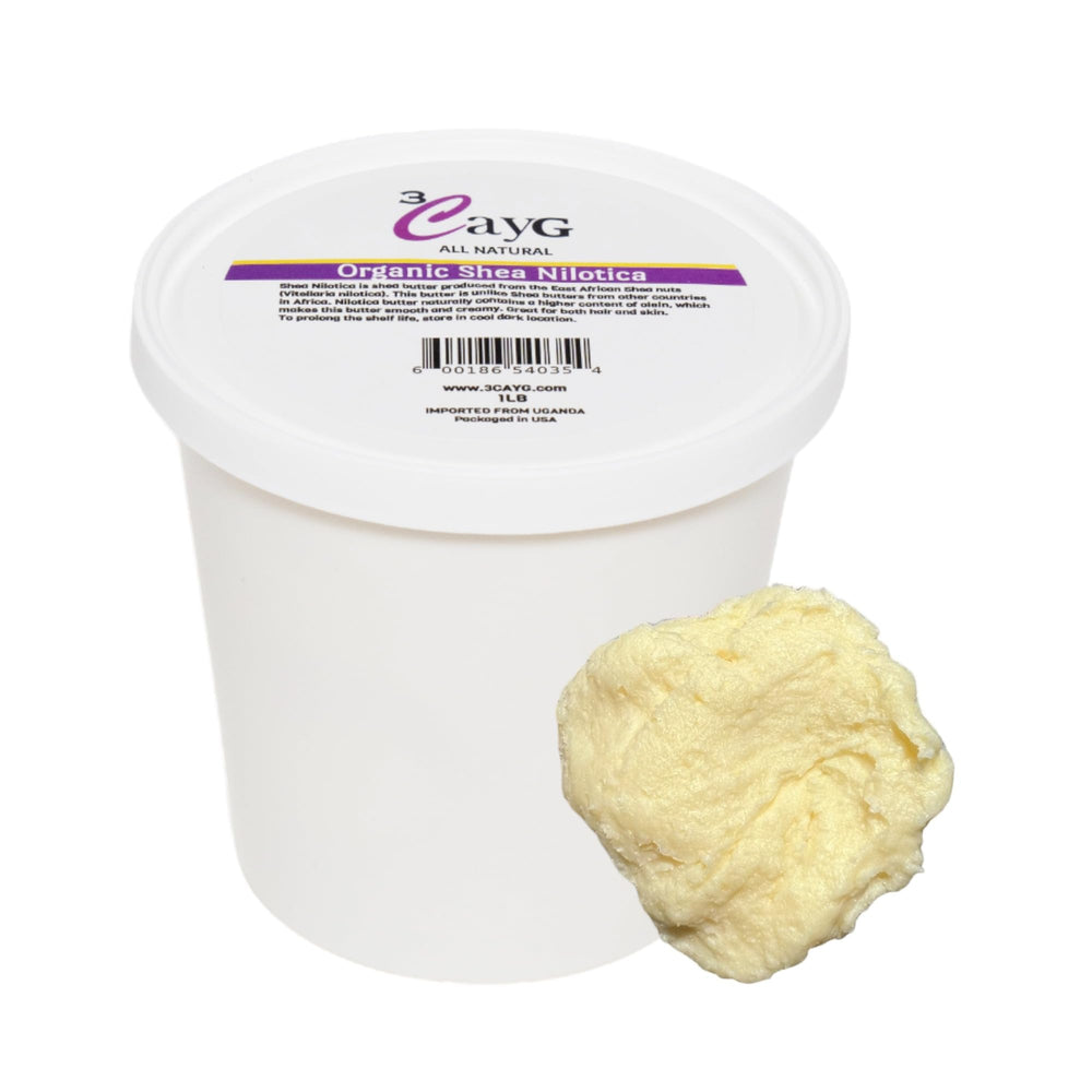 3CAYG Shea Nilotica bottle close-up showing creamy texture for deep moisture