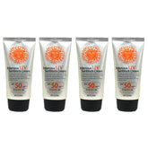 3W Clinic Intensive UV Sunscreen Cream 4-pack tube provides outdoor protection.