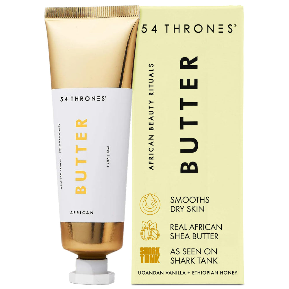 54 Thrones African Beauty Shea Butter jar ready for rich, everyday skin nourishment.