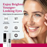 5th & Glow Cyabags serum swirl shows hydrating texture for a quick lift