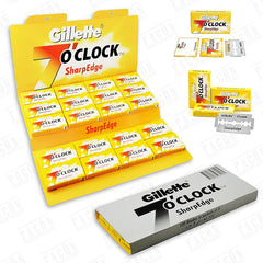 7'0Clock SharpEdge platinum blades pack for smooth, long-lasting shaves.