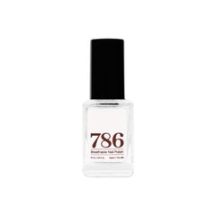 786 Cosmetics clear top coat bottle shows breathable, quick-drying protection for nails.