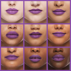 7V HOME BEAUTY Purple Matte Lipstick 744 model wearing for lifestyle use