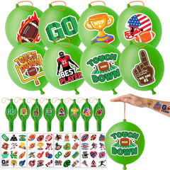 91BALLOONS green football punch balloons ready for lively party decorations and games