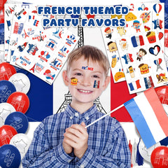91TATTOOS Paris flag pre-cut tattoos sheet ideal for arm or face applications
