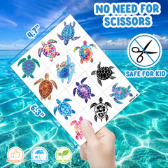91TATTOOS vibrant sea-turtle designs brighten party decorations with 96 pieces.