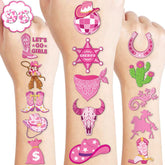 91TATTOOS pink-disco-western-cowgirl-sheets for kid-friendly party favors