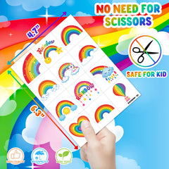 91TATTOOS rainbow pastel tattoo sheets provide skin-safe designs for events.