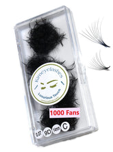9D premade fans with 0.07 curl C and D for natural, long-lasting lash looks