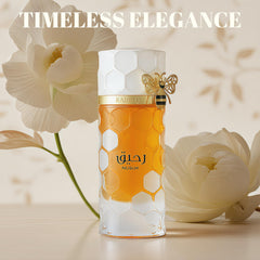 A CENTER Raheeq bottle close-up showcases sleek luxury and a spill-safe design.
