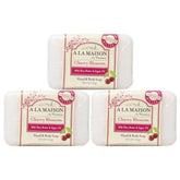 A La Maison Cherry Blossom Bar Soap pack: three bars for daily cleansing.