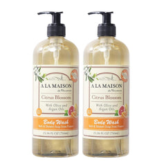 A LA MAISON Citrus Blossom bottle 2-pack, eco-friendly packaging for daily pampering.