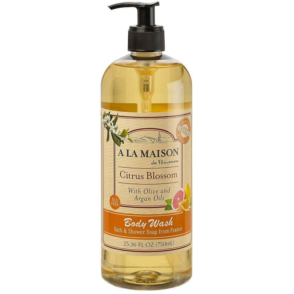 A LA MAISON Citrus Blossom bottle, inviting a gentle, skin-soothing cleanse.