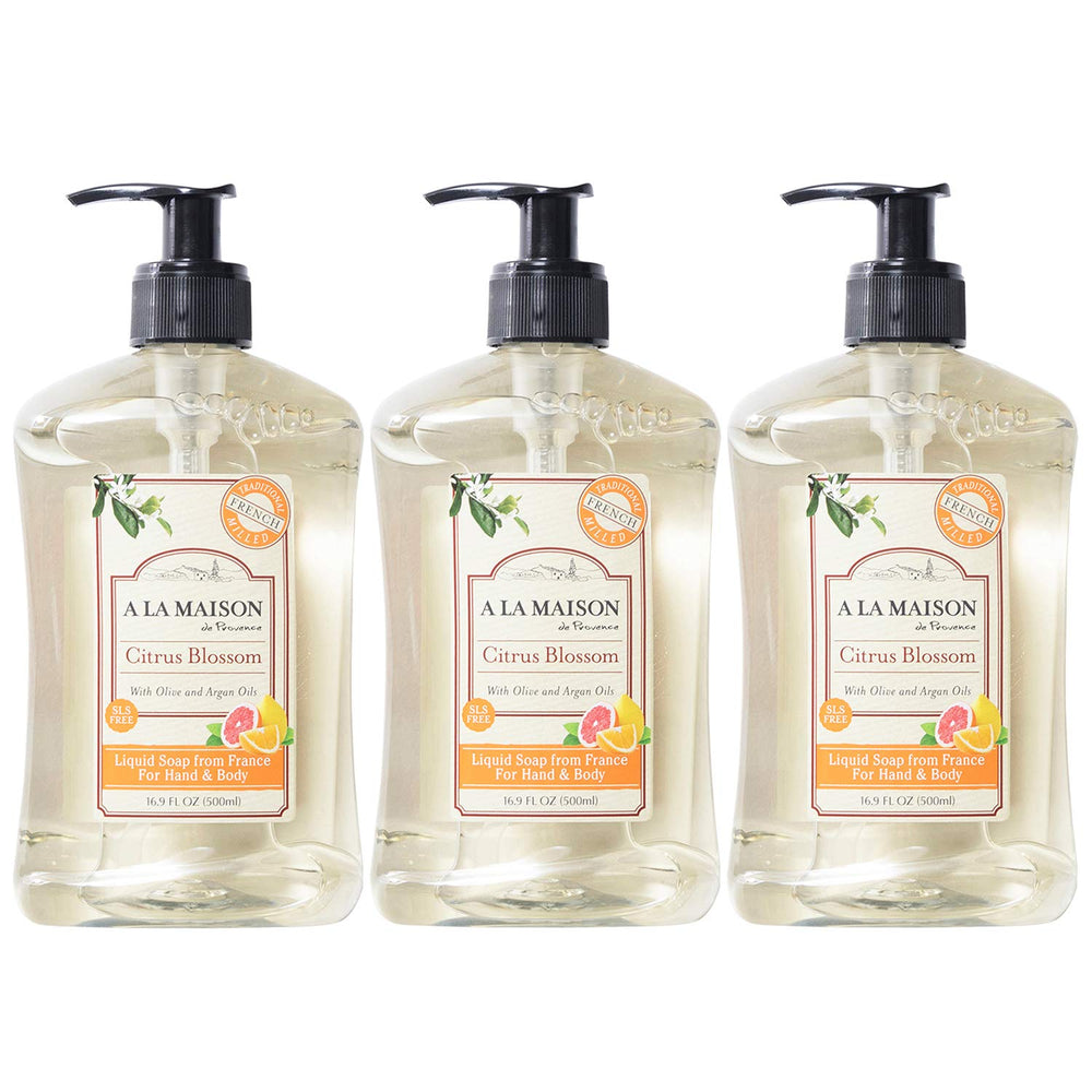 A LA MAISON Citrus Blossom hand soap bottle – gentle cleansing with plant-based oils.