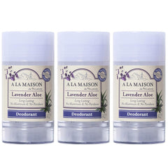 A La Maison Lavender Aloe deodorant packaging ready for travel and daily use