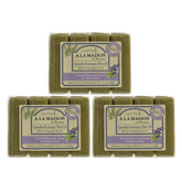 A LA MAISON Lavender Rosemary Olive Oil Bar Soap packaging shows sustainable design for eco-conscious cleansing.