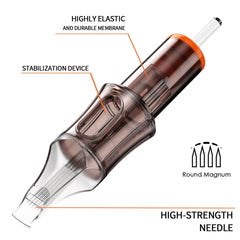 A-minusone transparent-tube cartridges allow easy ink level observation.
