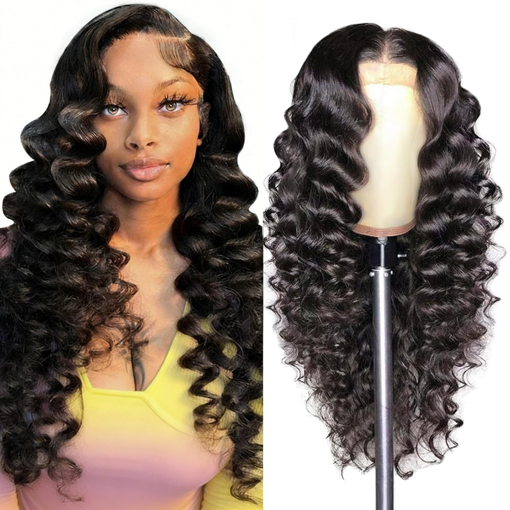 AAKJJ deep wave lace-front wig 26 inch showing natural scalp appearance