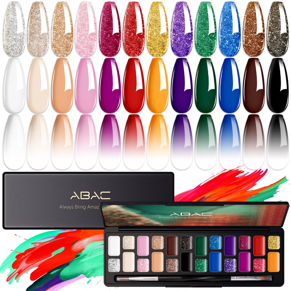 ABAC 24-color gel polish palette for vibrant nails and easy selection.