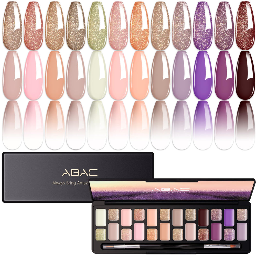 ABAC Solid Gel Nail Polish Ombre Kit with vibrant color palette for gradient nails
