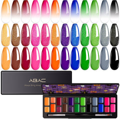 ABAC solid gel polish ombre nails set with deep shades for versatile looks