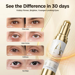Abarno Eye Serum with retinol and peptides smooths fine lines around the eyes.