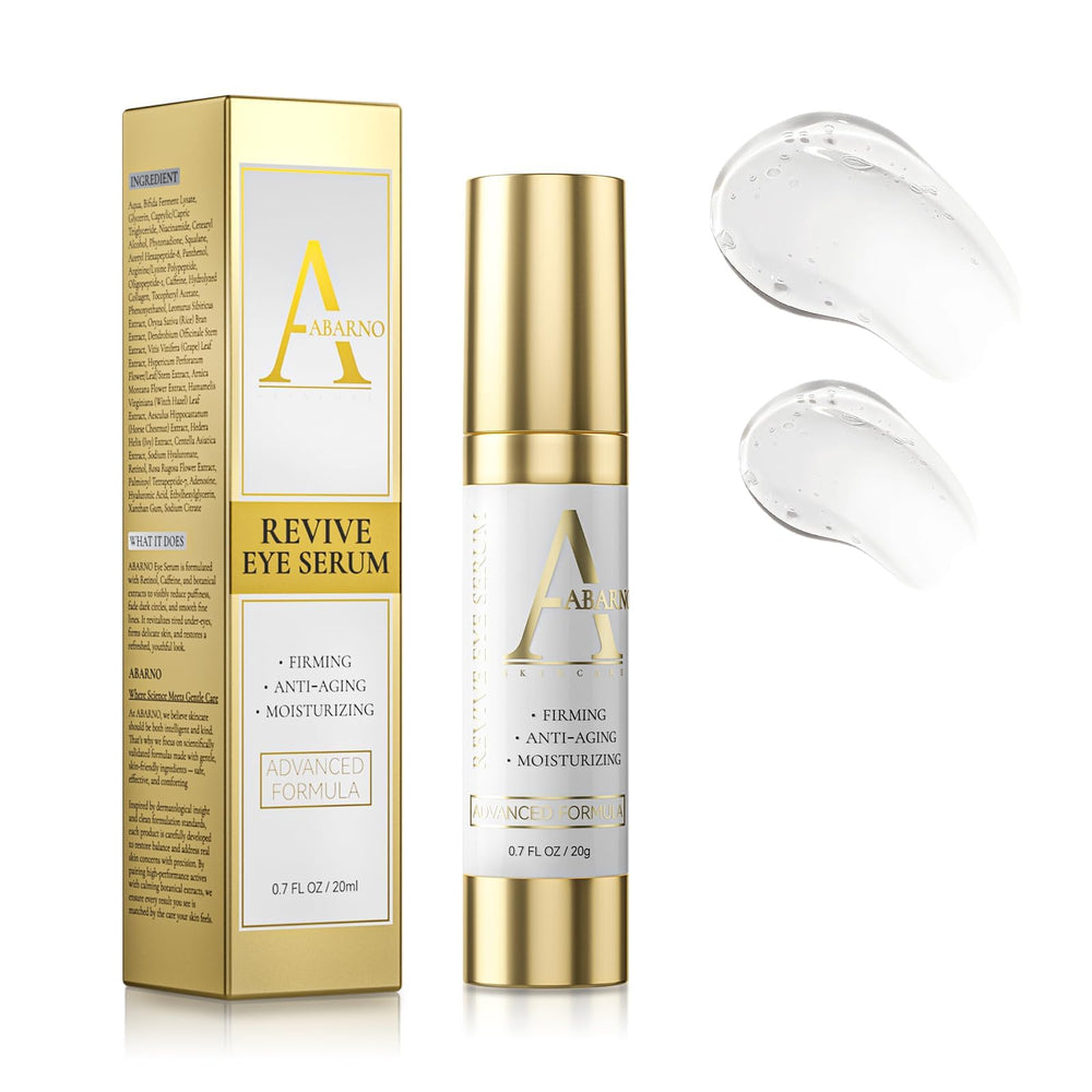 Abarno Hydrating Eye Serum bottle closeup for deep hydration