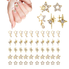 Abeillo gold star 3D nail charms style 1 adds glossy sparkle to acrylic nails