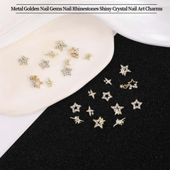 Abeillo gold star 3D nail charms style 4 easy to apply with glue
