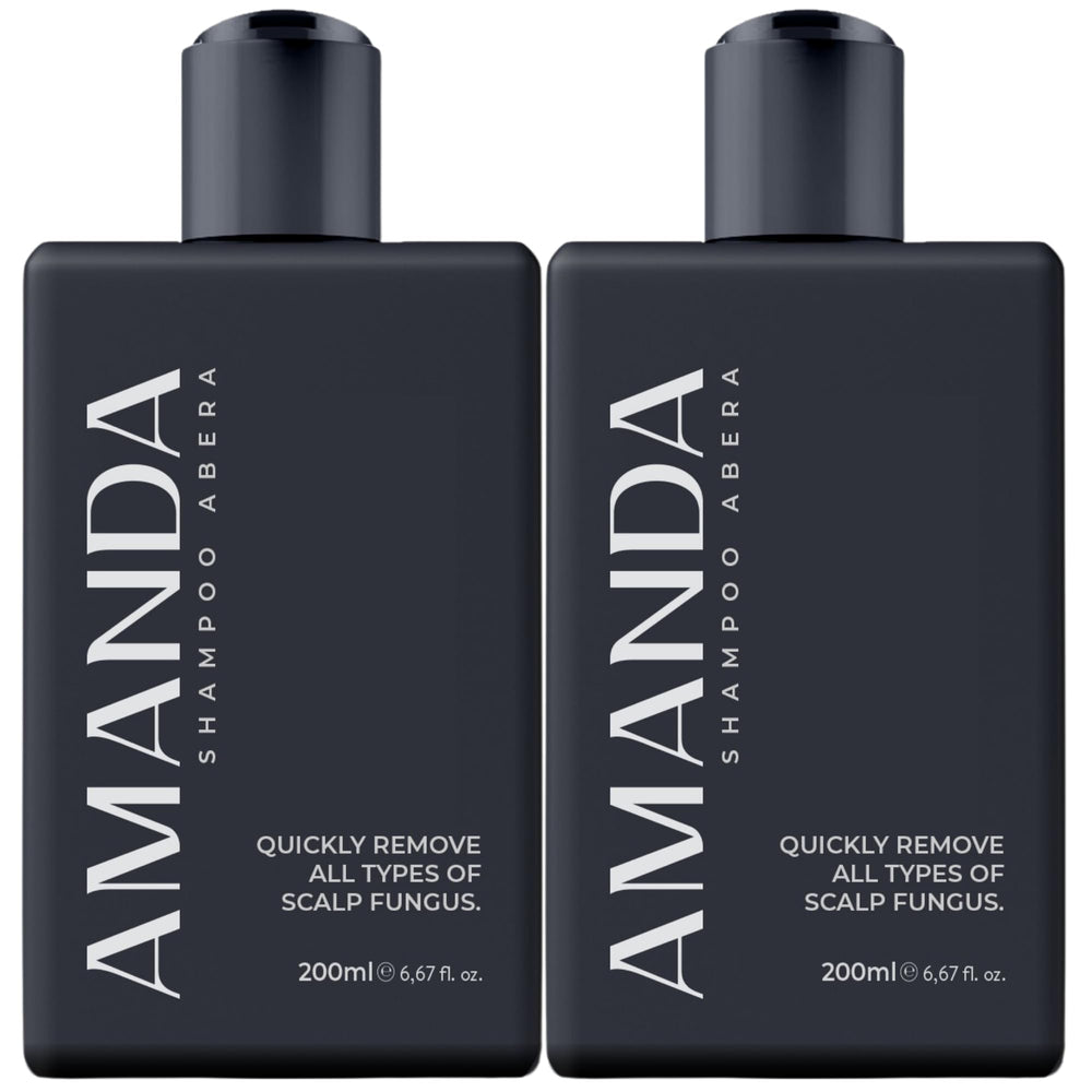 ABERA anti-dandruff shampoo bottle pouring for scalp refresh