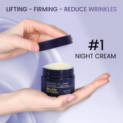 ABERA Belani night cream texture on skin demonstrates smooth, fast-absorbing hydration.
