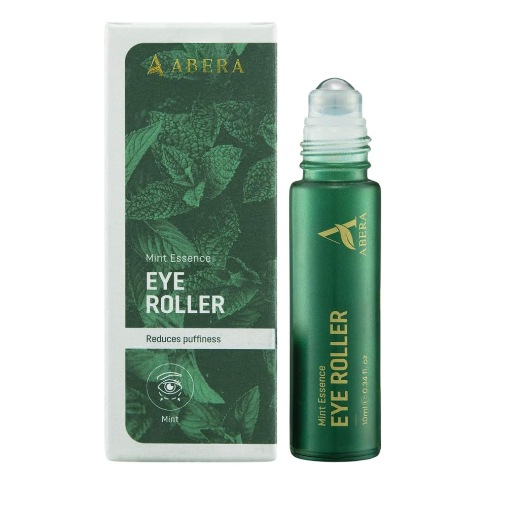 ABERA Eye Roller Serum with mint essence for cooling, refreshing under-eye application.