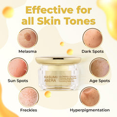 ABERA Kasumi Face Cream texture close-up reveals smooth, non-greasy skin feel.