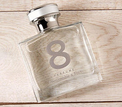 Abercrombie & Fitch 8 perfume bottle closeup shows sleek finish for display