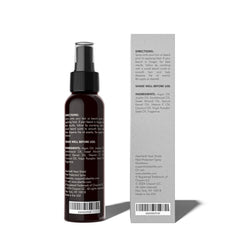 Aberlite Heat Shield ingredients label highlights natural argan oil formula for hair protection.