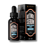 ABERA 6-in-1 serum bottle with pump for controlled application.