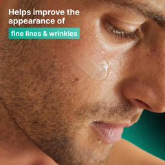 ABERA 6-in-1 serum applied on a man's face during morning routine.