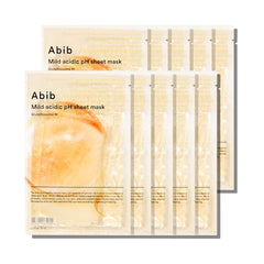 Abib Mild Acidic pH Sheet Mask box showcases packaging for sensitive skin routines.