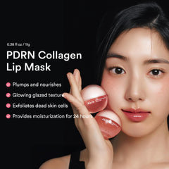 Abib PDRN Collagen Lip Mask night-application shows overnight moisture for flaky lips