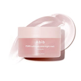 Abib PDRN Collagen Overnight Mask jar displaying a rich jelly texture for overnight hydration.