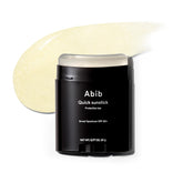 Abib Quick Sunstick SPF50+ glowing bottle for portable sun protection with no white cast.