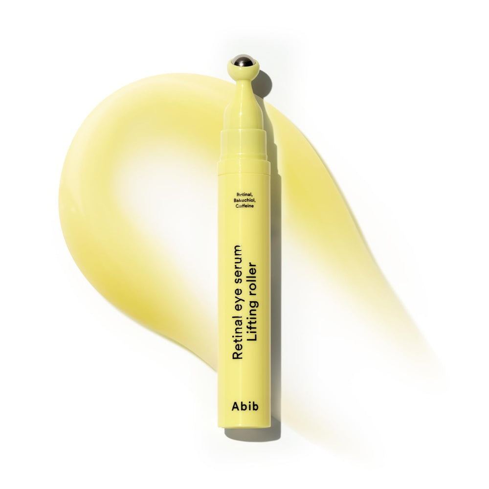 Abib retinal eye serum lifting roller bottle delivers targeted cooling for the eye area.