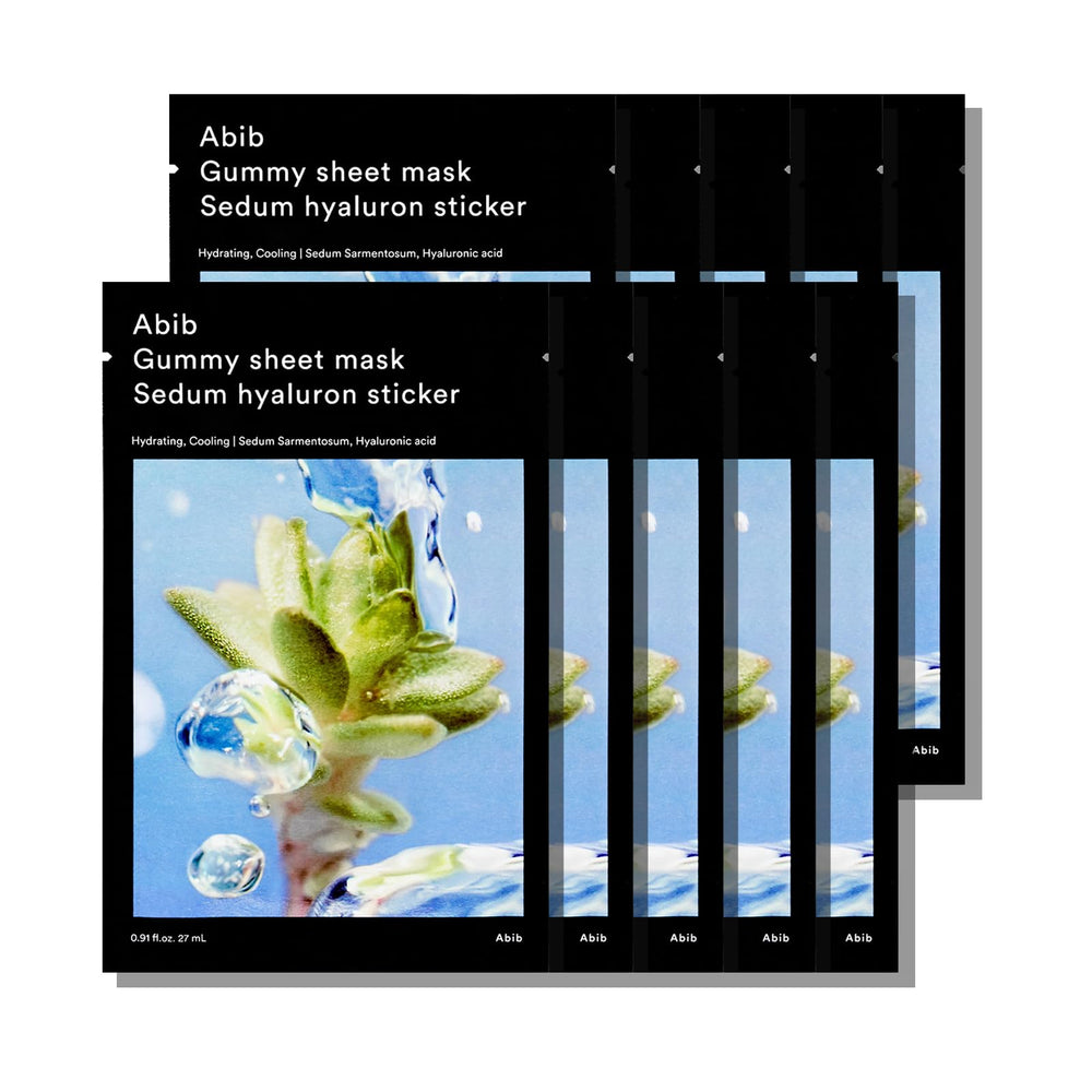 Abib Sedum Hyaluron gummy sheet mask pack for daily moisturizing and gentle care.