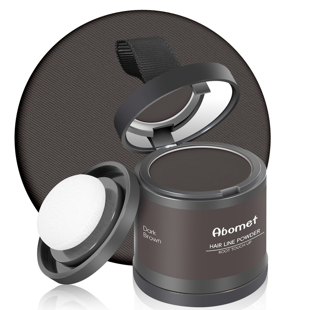 Abomet Hairline Powder used for root touch up with natural blend