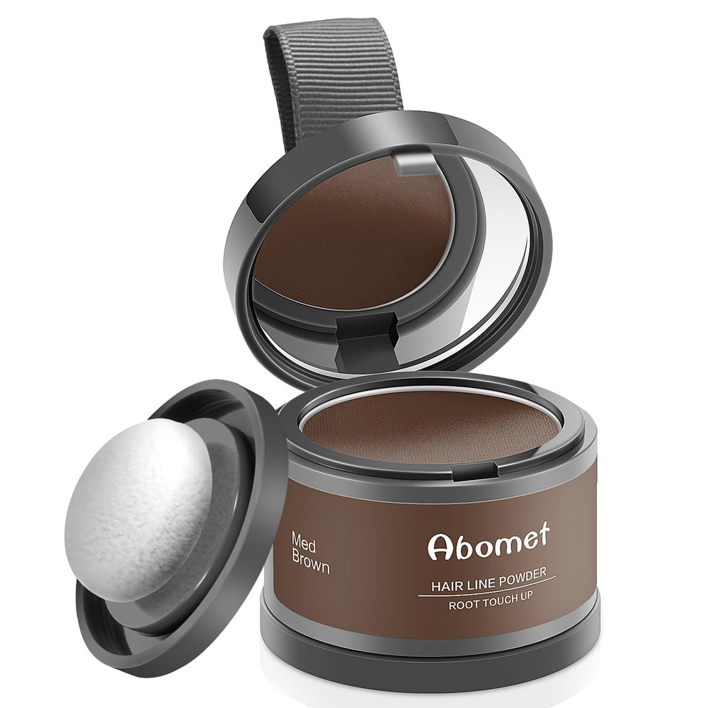 Abomet root touch up coverage compact hides gray roots for a natural look.