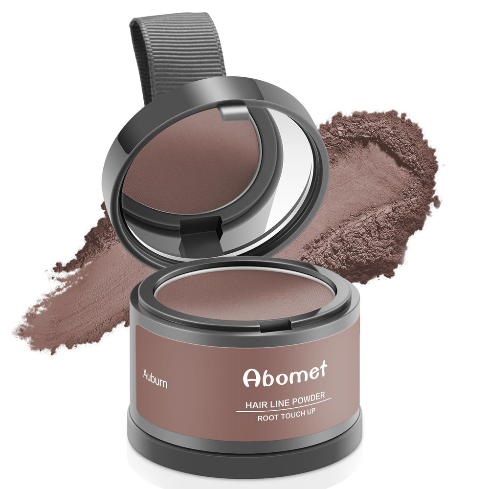 Abomet Root Touch Up Powder packaging designed for on-the-go root coverage.